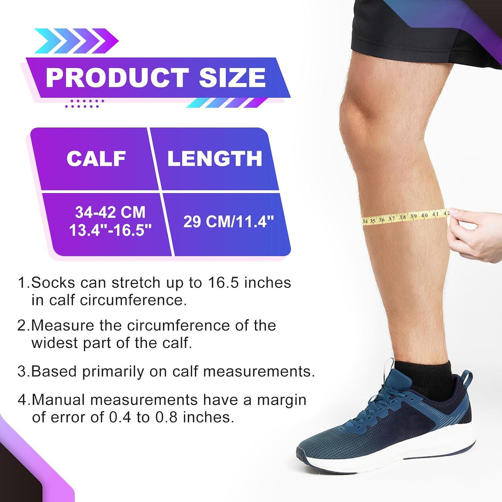 3 Pairs Calf Compression Sleeve for Men and Women for Running Athletic Nurses Work Support Travel Flight Sports
