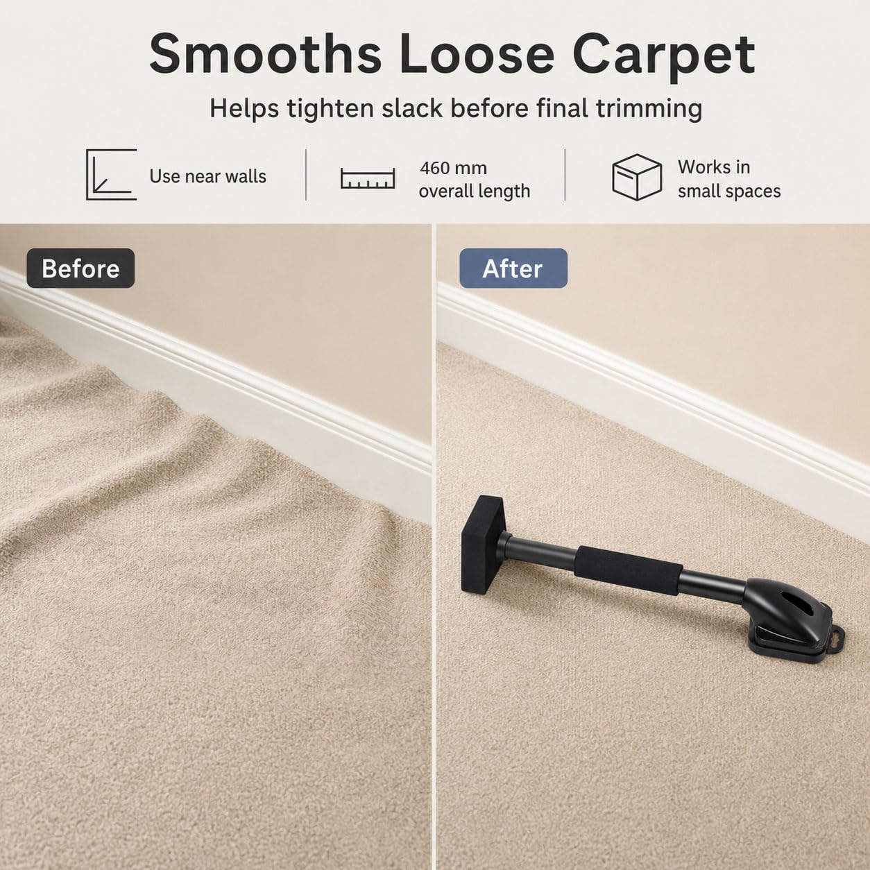 Knee Kicker and Carpet Tucker Combo, 18 Inch Carpet Installation Knee Kicker, Easy Carpet Installation and Tightening