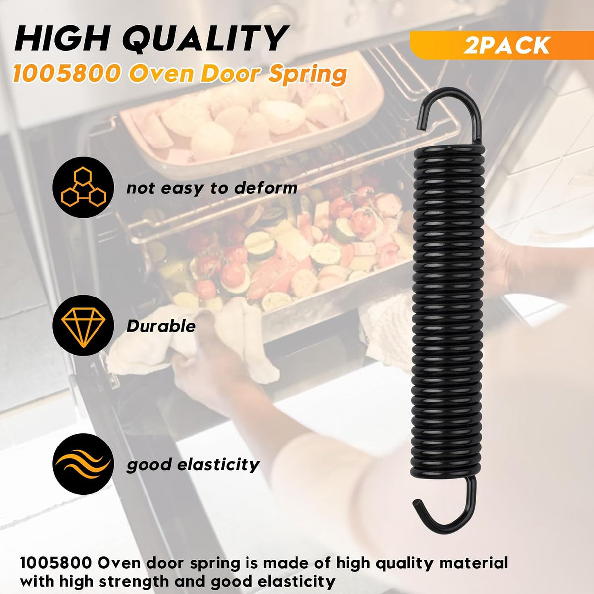 2 Pack 1005800 Oven Door Spring for Garland/Spirit/KitchenAid Stoves