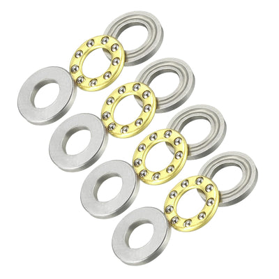 Kozelo 4pcs F5-10M Thrust Ball Bearing - [5mm x 10mm x 4mm] Chrome Steel Miniature Thrust Bearing with Washer for Machine Tool Use