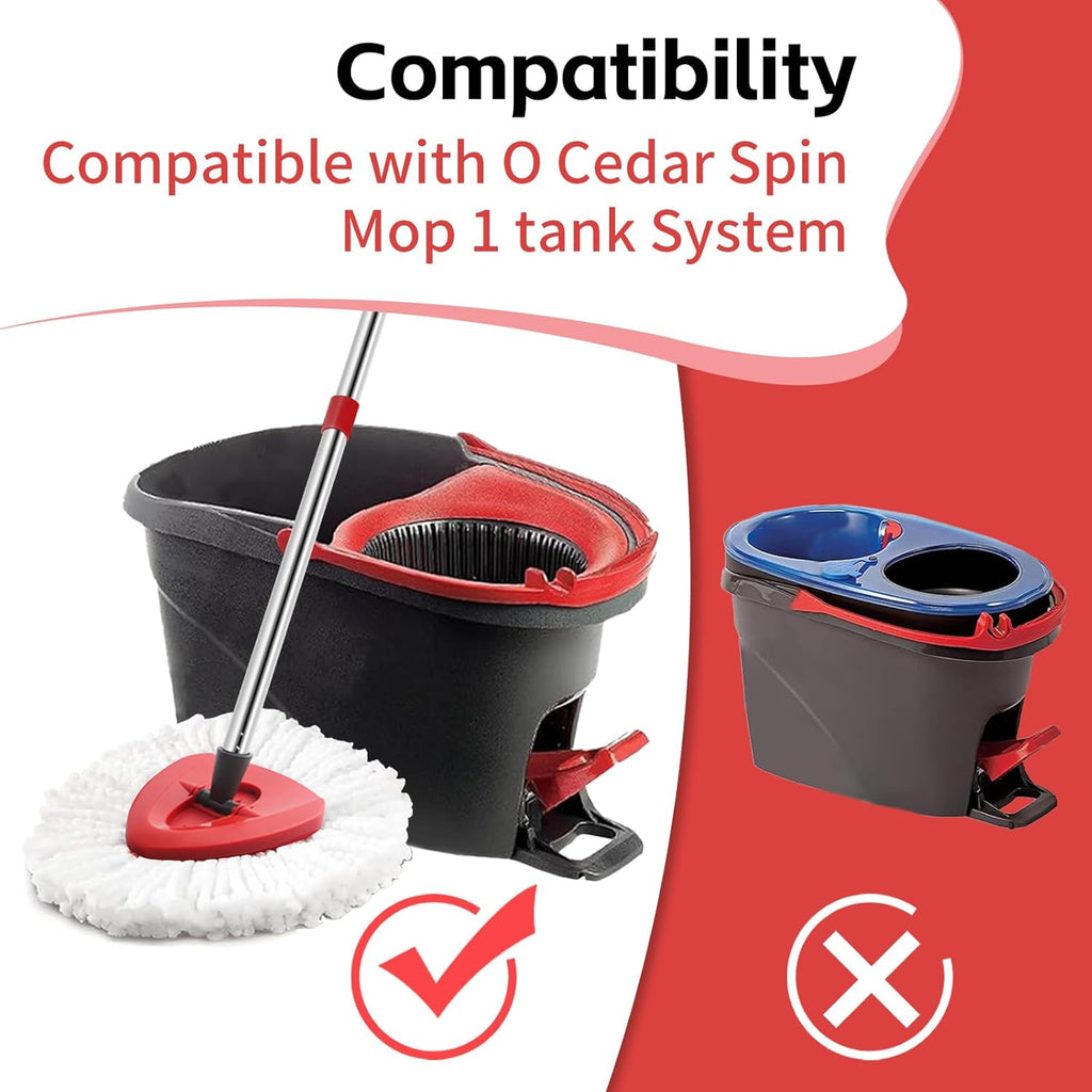 Spin Mop Head, Base, Handle Replacement for O-Ceda EasyWring Microfiber Spin Mops, 2 Microfiber Mop Refills, 1