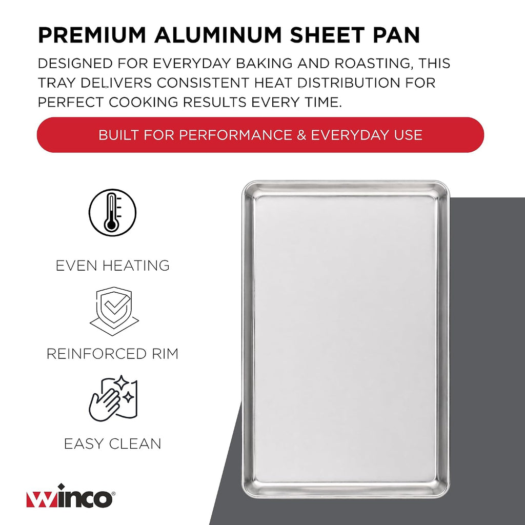by Winco ALXP-1622 Aluminum Sheet Pan, 16" x 22"