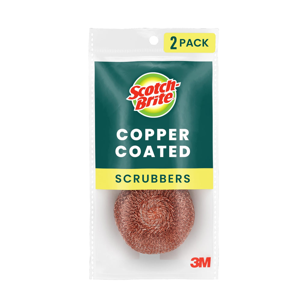 Copper Coated Scrubbing Scour Pads, 48 Pack