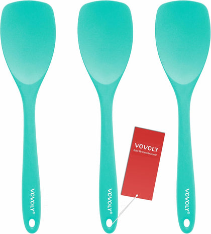 Upgrade Silicone Spatula Spoon Set,VOVOLY Heat Resistant Rubber Spoonula, Seamless Non-Stick Flexible Scrapers for
