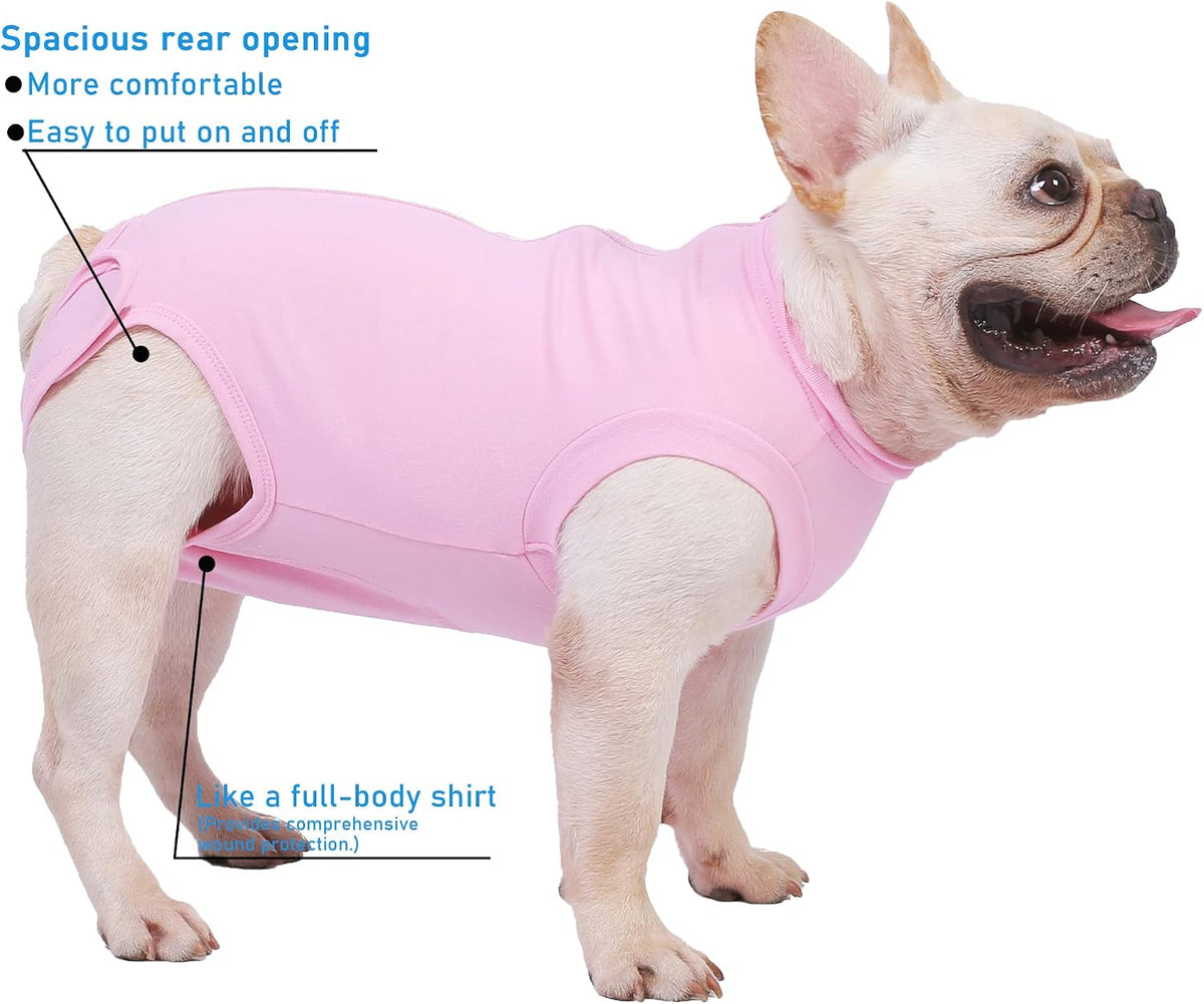 Dog Surgery Recovery Suit - After Spay, Abdominal Wounds Post Surgical Recovery, Anti Licking Breathable Dog Onesies