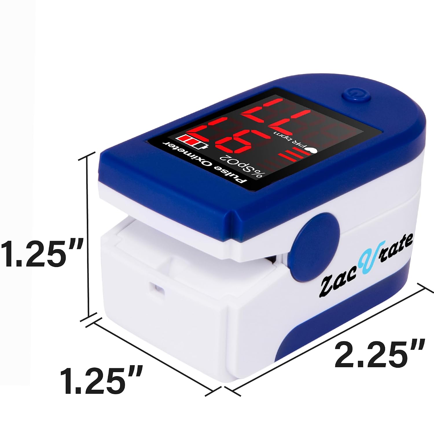 Fingertip Pulse Oximeter Blood Oxygen Saturation Monitor with Batteries and Lanyard Included (Sapphire Blue)