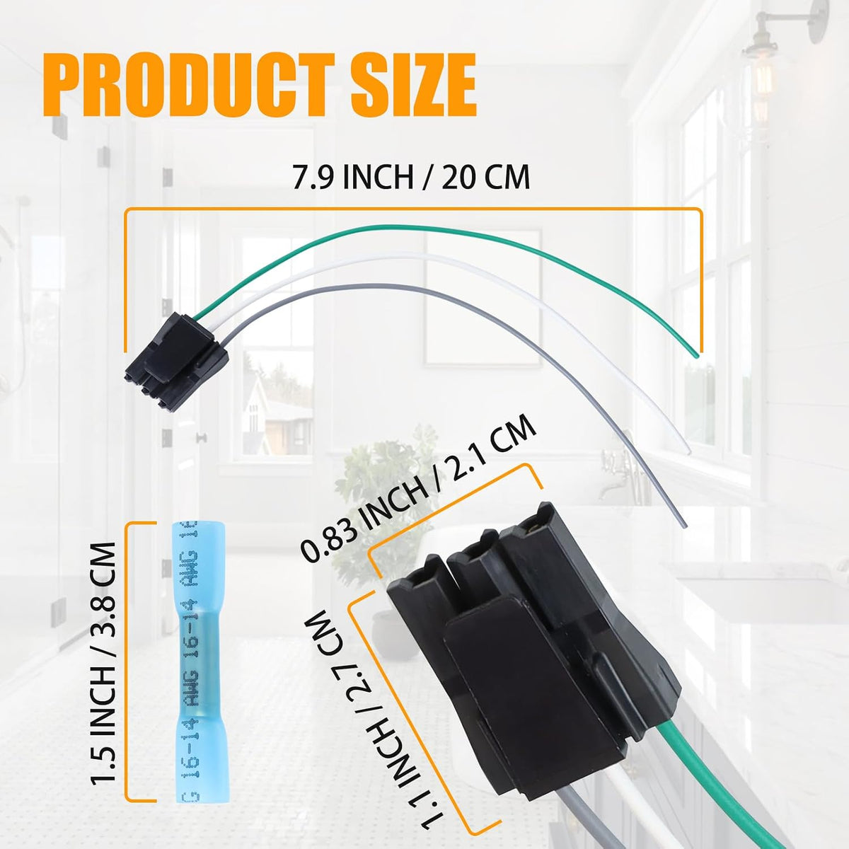 Washer Lid Switch Connector Wire Harness Fit for WP2172937, 2172937, AP6005924, 6005924, PS1173898