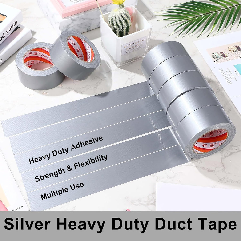 16 Rolls Duct Tape Heavy Duty Waterproof Silver 1.88 Inch x 30 Yard