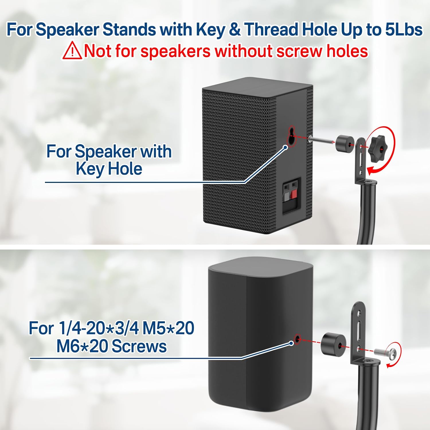 Speaker Stands for LG Rear Speakers SPQ8-S SPT8-S SPK8-S 578S1-S S78S2-S S65S3-S S55TR, Height Adjustable 33"–42" for