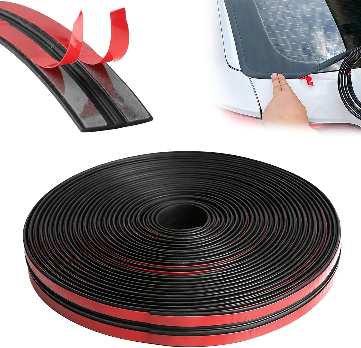 DGSL T-Shape Windshield Weather Stripping, 14mm x 26.2 FT Rubber Seal