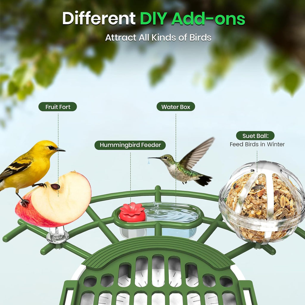 Bird Feeder, 3.3LB Bird Feeder for Outdoors, Wild Bird House for Hummingbird, Cardinals, Ideal Christmas Gift for