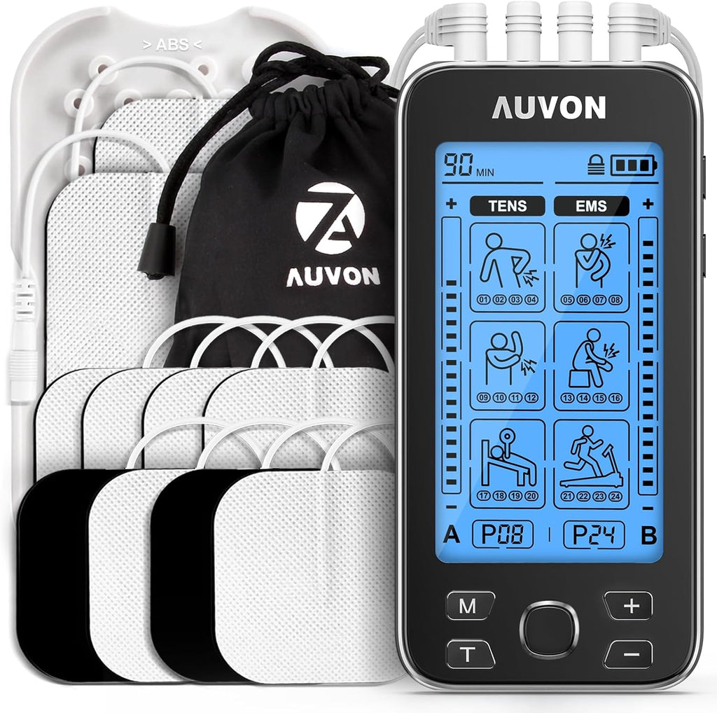 4 Outputs TENS Unit Muscle Stimulator for Pain Relief, Large LCD