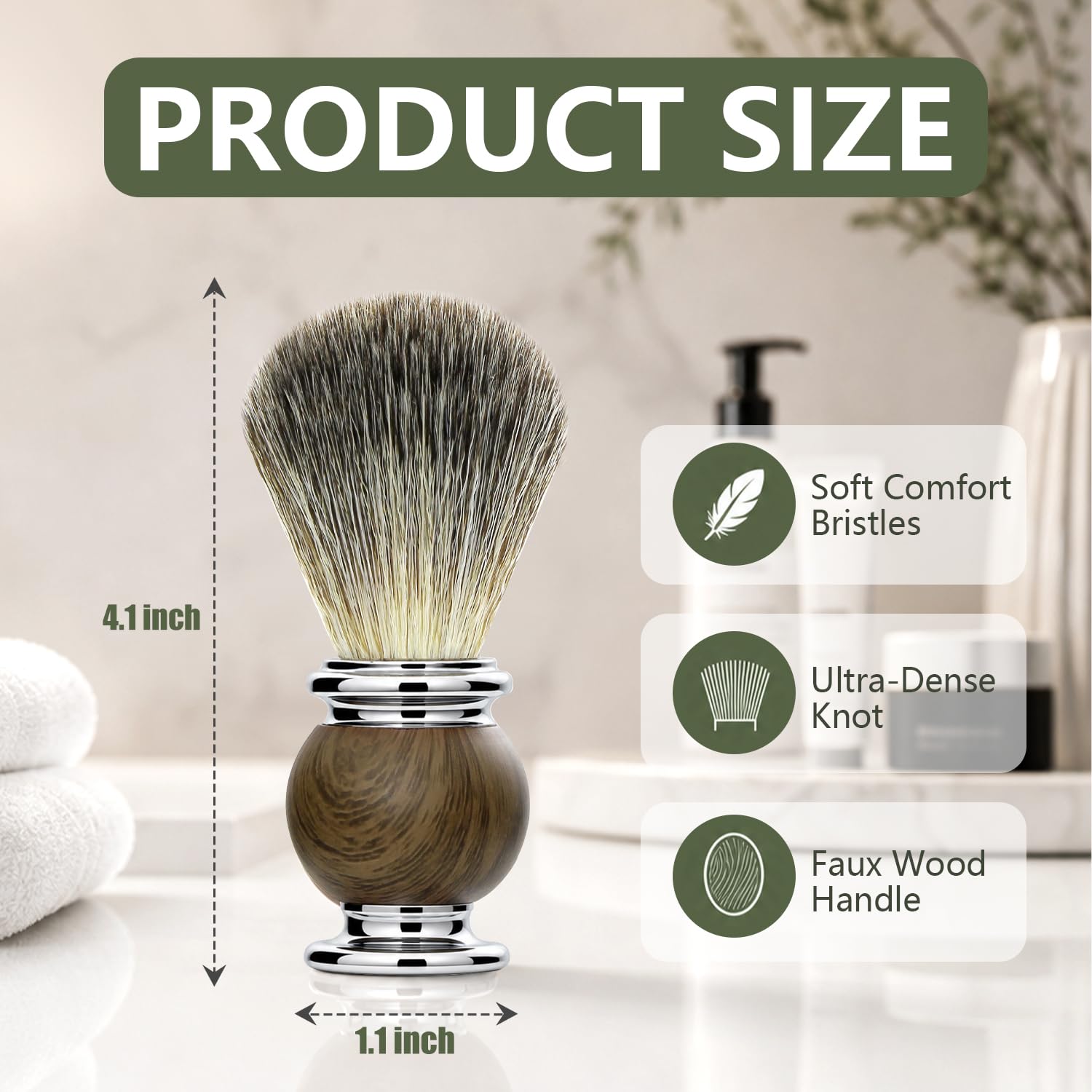 Men's Luxury Shaving Brush - GRUTTI Shave Brush for Wet Shave Using Shaving Cream & Soap，Professional, Fast