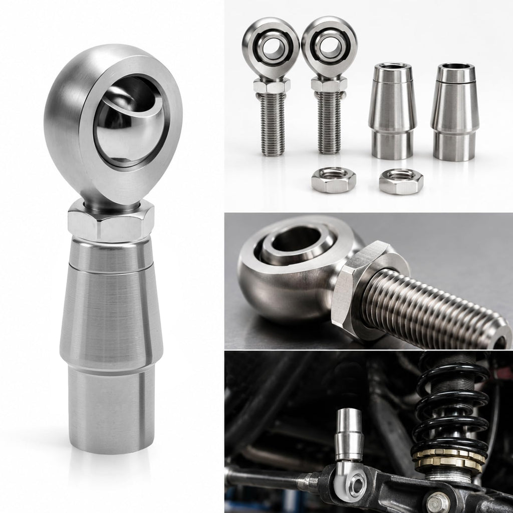 MDEOOSKY 2 Pair 3/8" Heim Joint Rod End Kit, 0.375” Chromoly Joints Panhard Kit with Tube Adapters & Jam Nuts, Ideal for Steering and Suspension Systems