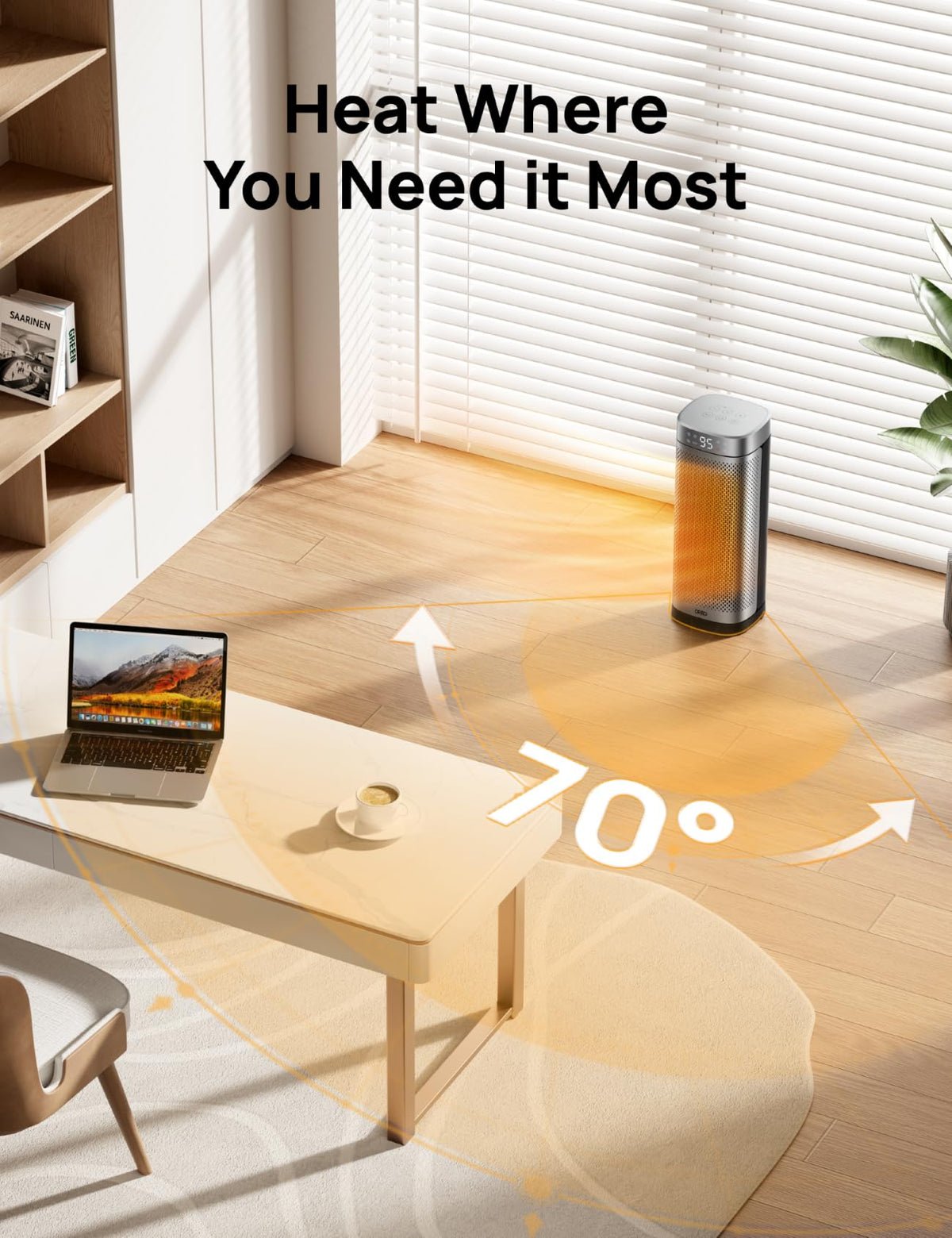 Space Heaters for Indoor Use, Large Electric Heater with Remote