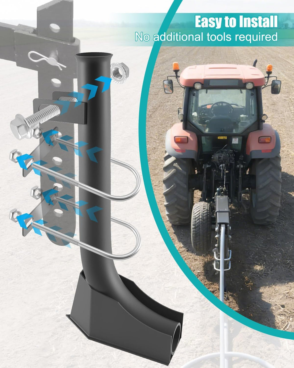 Pipe Layer Attachment Ripper Trencher Accessory for ATV UTV Tractor, Hose & Drip Irrigation Pipe Guide Tool