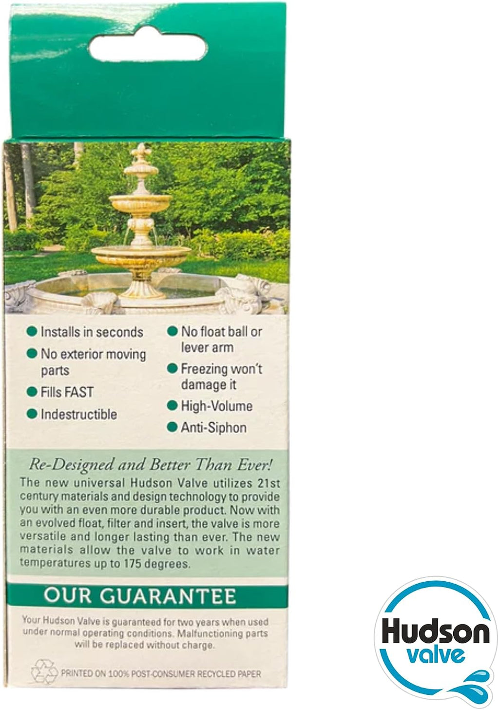 Hudson Valve 1/2" Self-Contained Automatic Water Float Valve VSG | Use for Pond Auto Fill, Livestock Tanks, Fountains, Troughs, Swimming Pools and More | Water Tank Float Valve