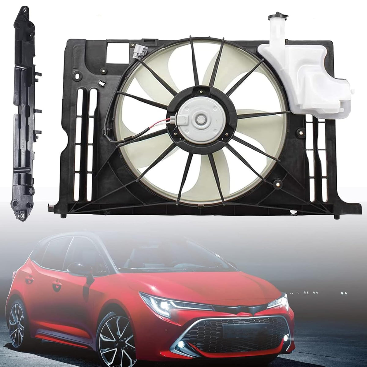 Radiator Cooling Fan 12V Black Replacement for Corolla 2014-2019