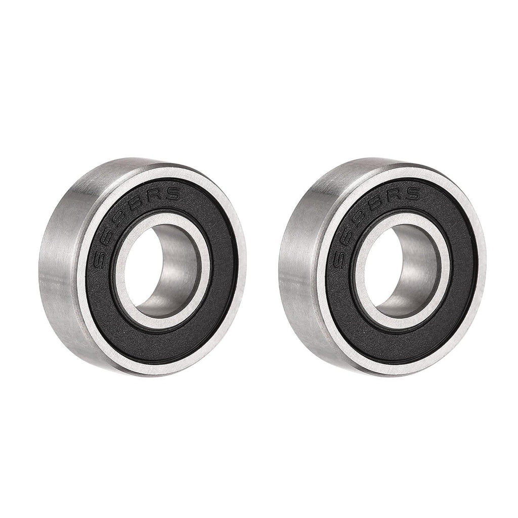 uxcell S698-2RS Stainless Steel Ball Bearing 8x19x6mm Double Sealed Bearings 2pcs