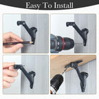 Handrail Bracket for Stairs, Matte Black, 3 Pack
