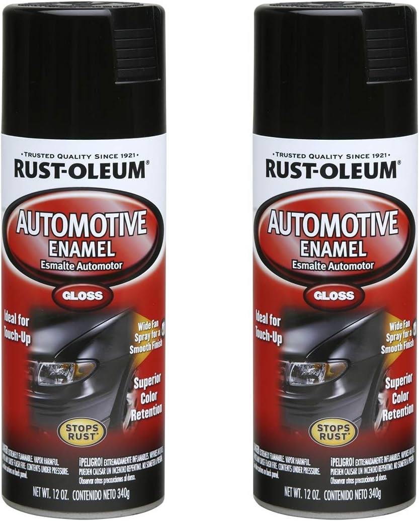 Stops Rust Automotive Enamel Spray Paint, Gloss Black