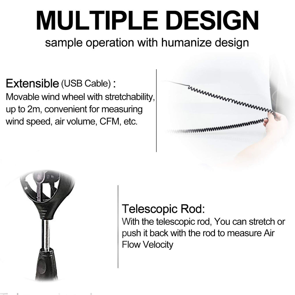 AP-846A Pro CFM Anemometer for HVAC Air Balancing & Dust Hose, 600 Data