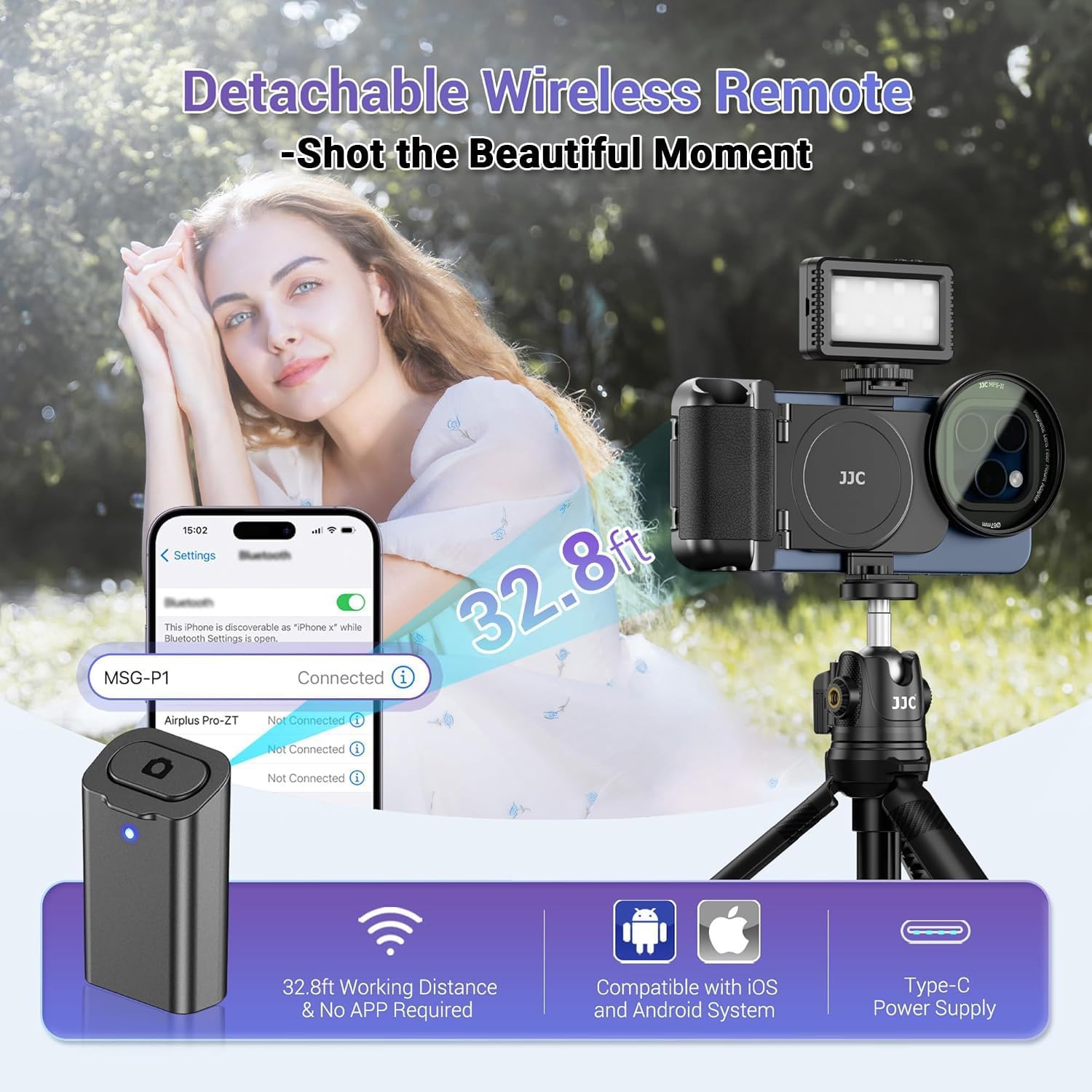 67mm Magnetic Phone Lens Filter Mount with Phone Camera Snap Grip Kit for iPhone 16 15 14 Pro Max Plus, Filter