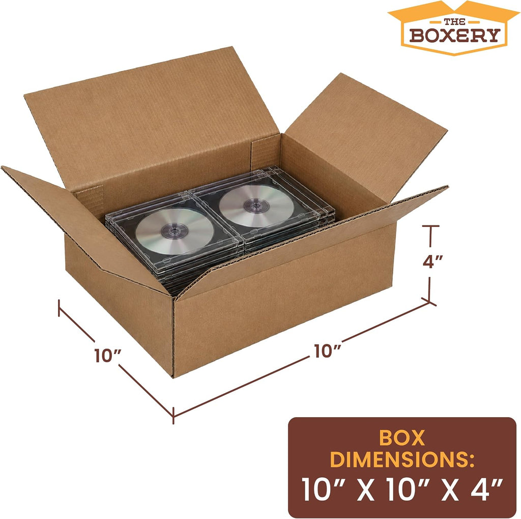 10"x10"x4" Corrugated Shipping Boxes 25-Pack