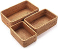 Natural Rattan Storage Baskets, Rectangular Woven Fruit Baskets, Decorative Wicker Basket and Small Baskets for