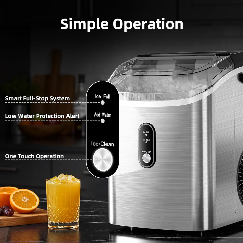 Nugget Ice Maker Countertop with Soft Chewable Ice