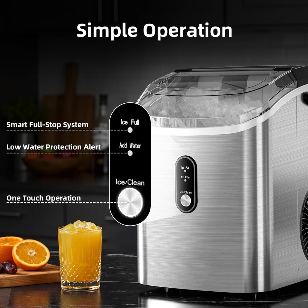 Nugget Ice Maker Countertop with Soft Chewable Ice