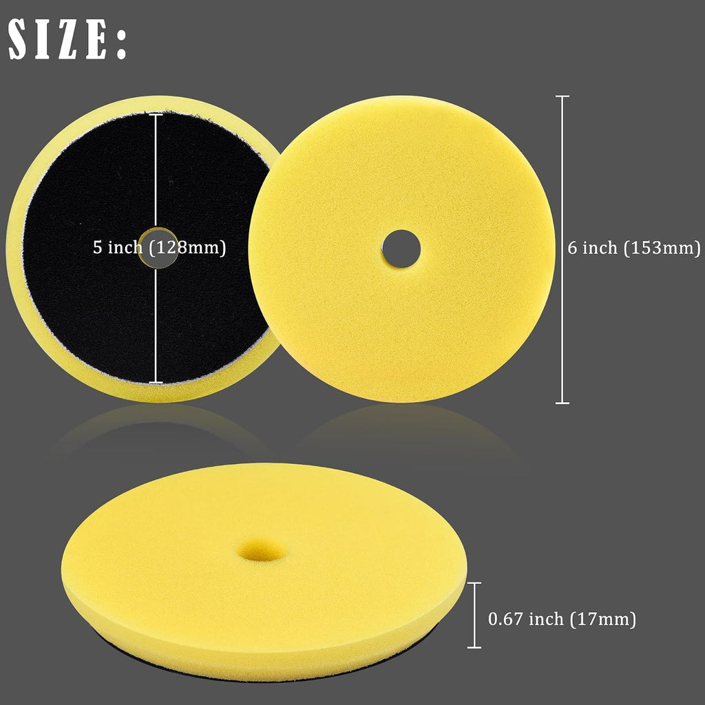 4 Pieces Buffing Polishing Pads 5 Inch Orbital Buffer Pads Hook and Loop Buffing Pads Polisher Pads Car Buffing Foam