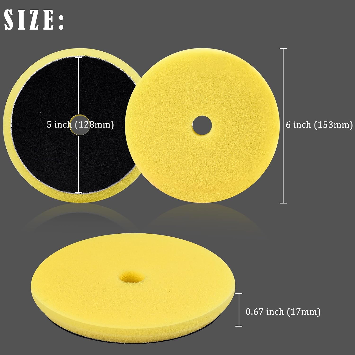 4 Pieces Buffing Polishing Pads 5 Inch Orbital Buffer Pads Hook and Loop Buffing Pads Polisher Pads Car Buffing Foam