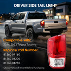 Tail Light Assembly For 2016-2023 Toyota Tacoma Left Driver Side Taillight
