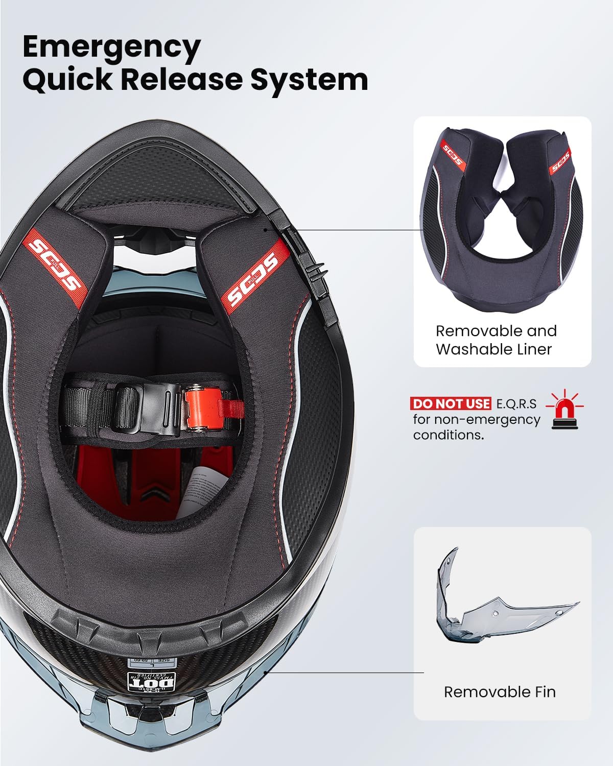 Carbon Fiber Motorcycle Helmets Lightweight Full Face Dual Visor Helmet with Rear Wing Pinlock Compatible Motorbike