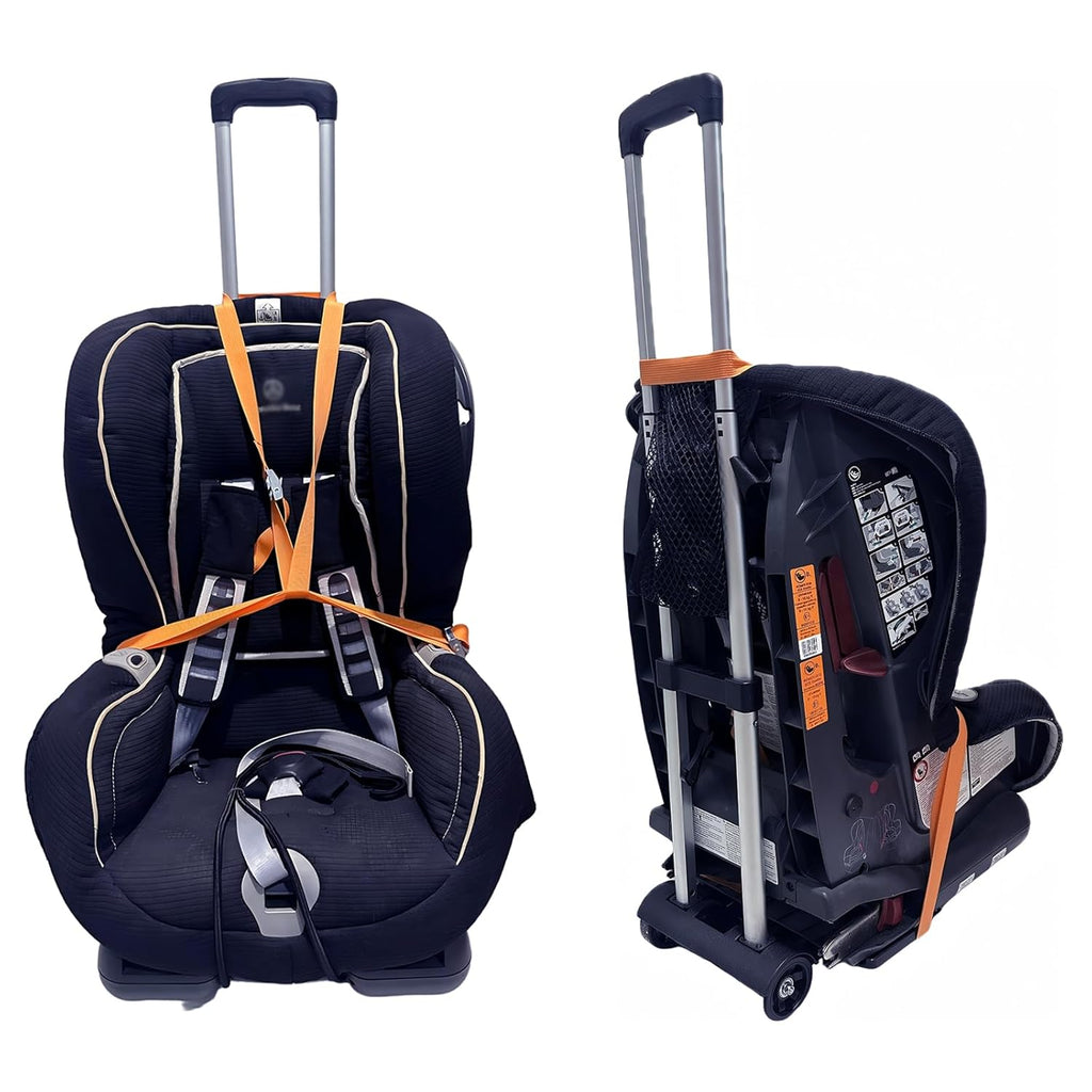 Car Seat Travel Cart for Airport, Foldable Car Seat Dolly & Roller, 90lbs Capacity Car Seat Carrier for Airport