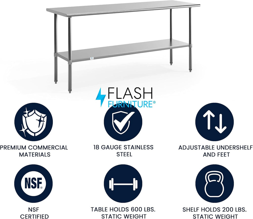 72x30 Stainless Steel Prep Table