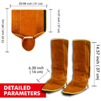Leather Welding Spats Extra Long Boot Covers