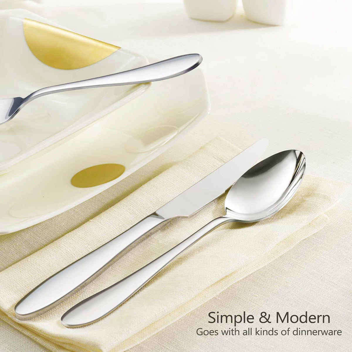 60-Piece Silverware Set for 12, Stainless Steel Flatware