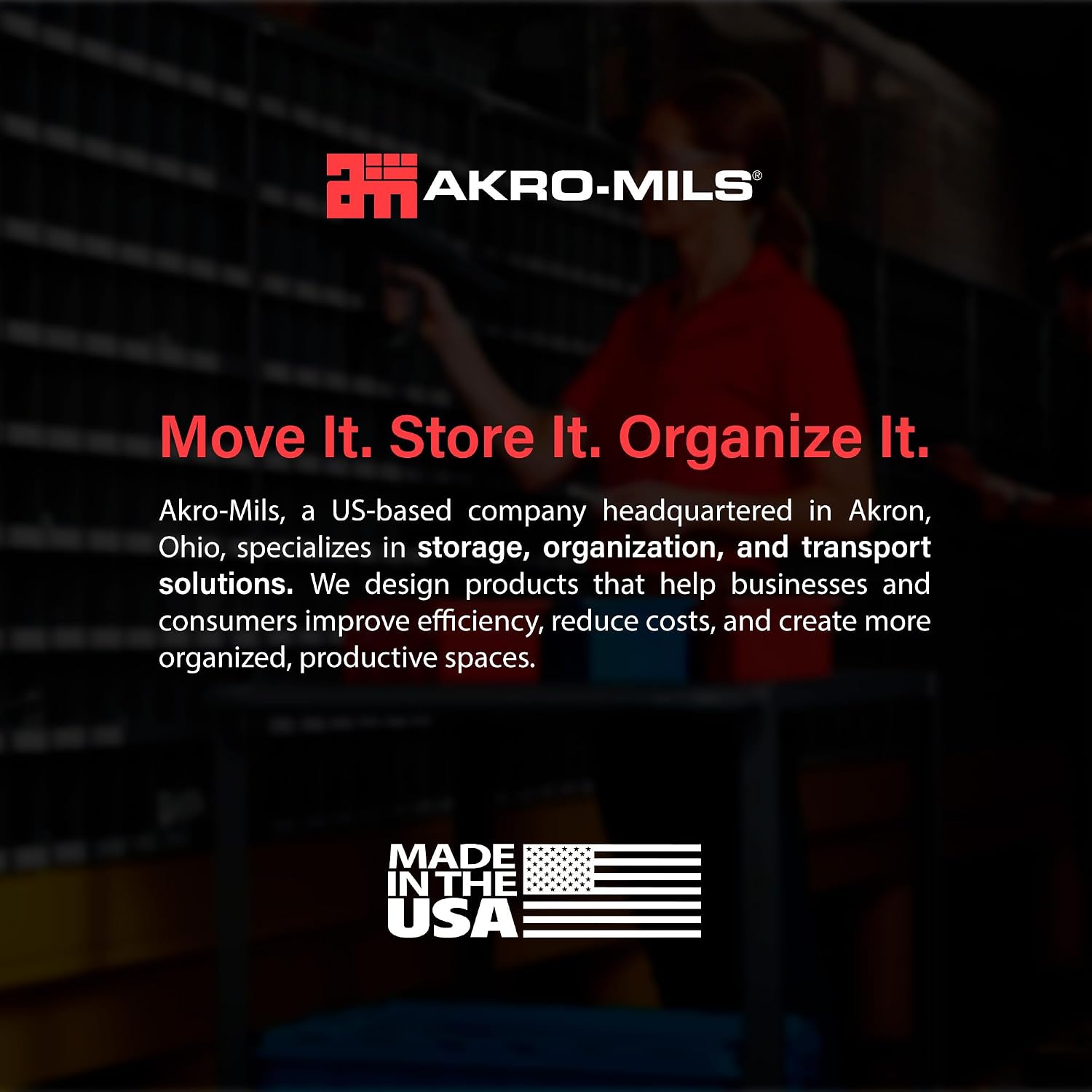 30280 Super-Size AkroBins Plastic Storage Bins, Space-Saving Stackable Bins for Garage, Classroom, Warehouse