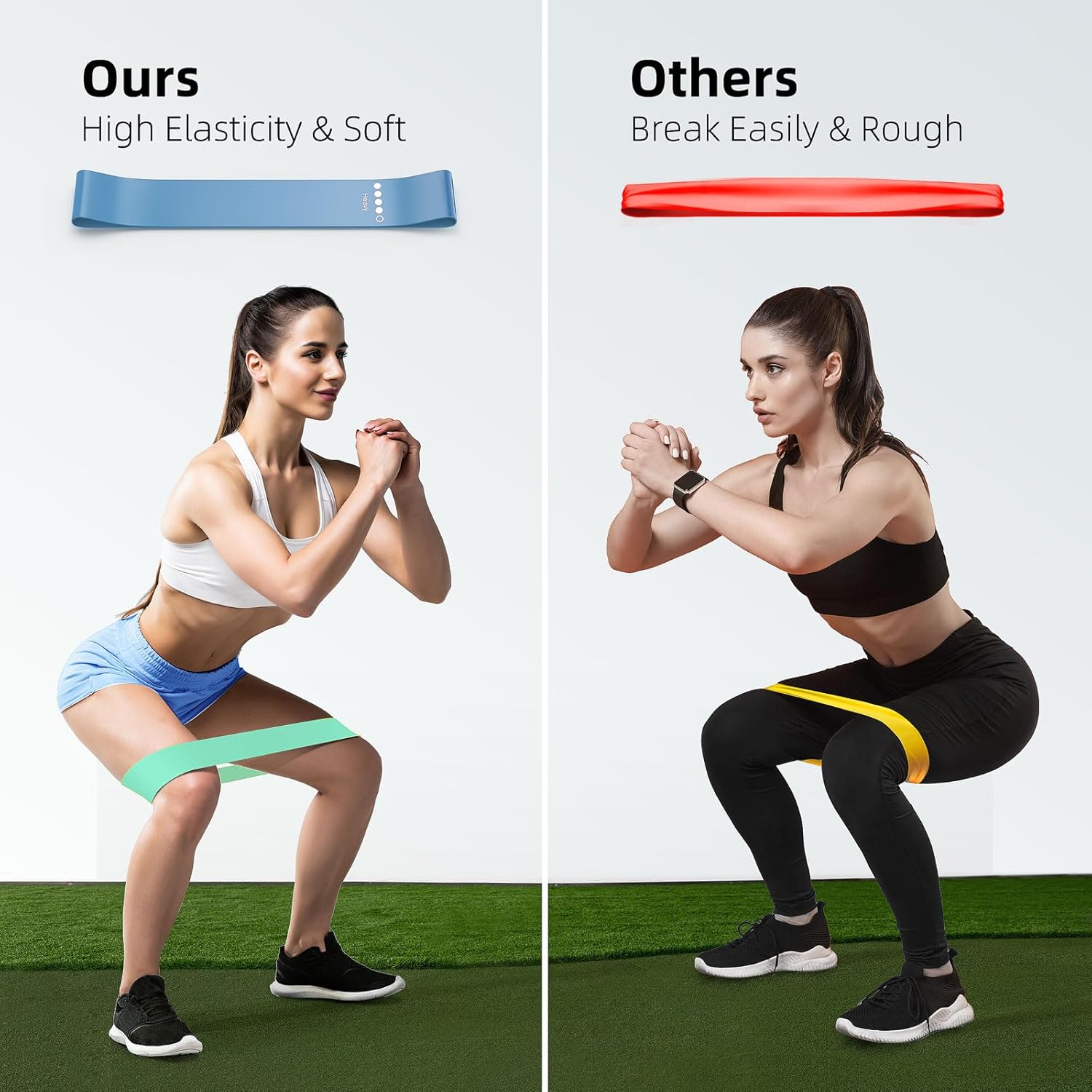 Resistance Bands for Working Out, 5-Pack Elastic Loop Exercise Bands for Strength Training Stretching, Home Gym