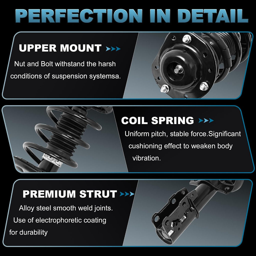 Front and Rear Struts Complete Assembly Compatible with 2005-2011 Chevy