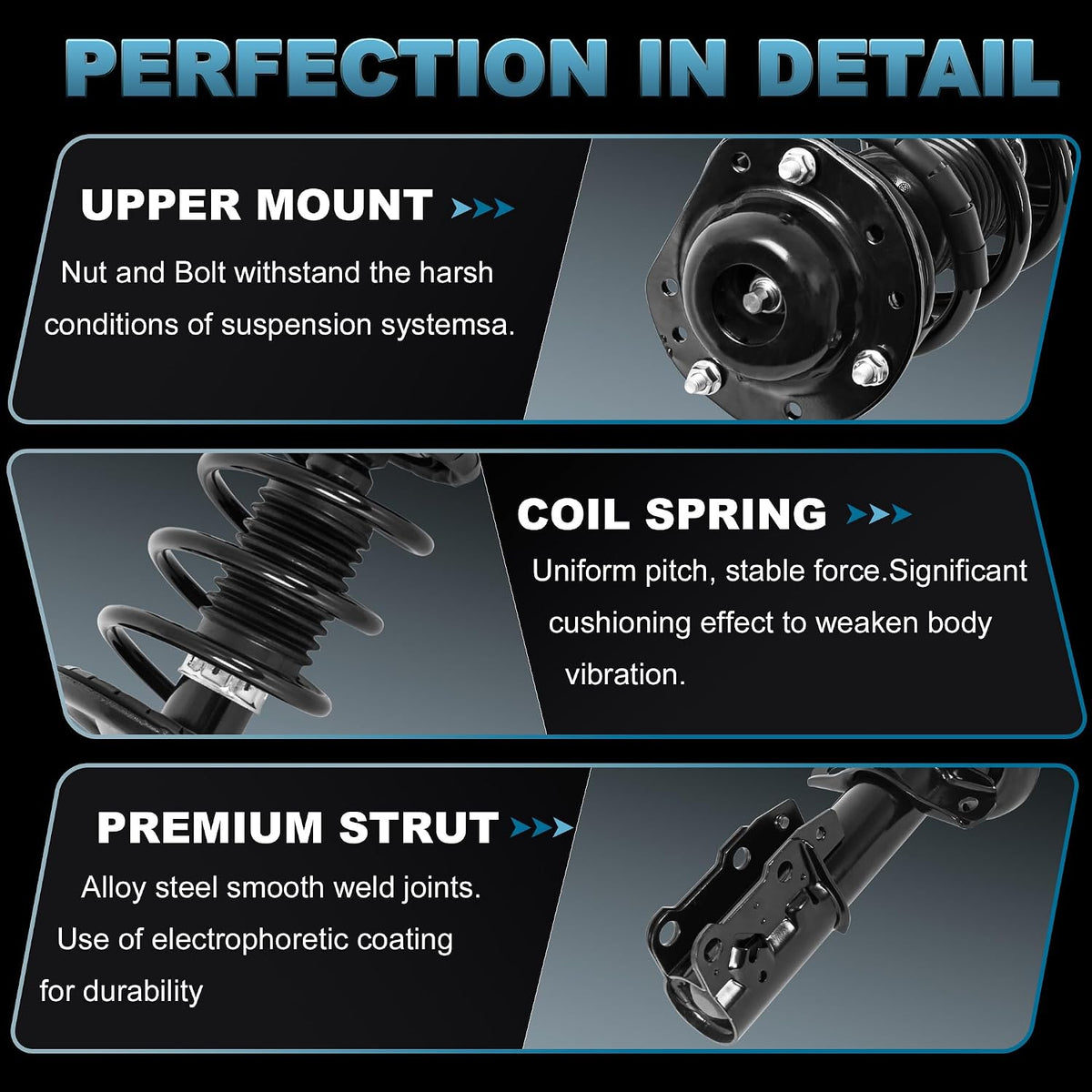 Front and Rear Struts Complete Assembly Compatible with 2005-2011 Chevy