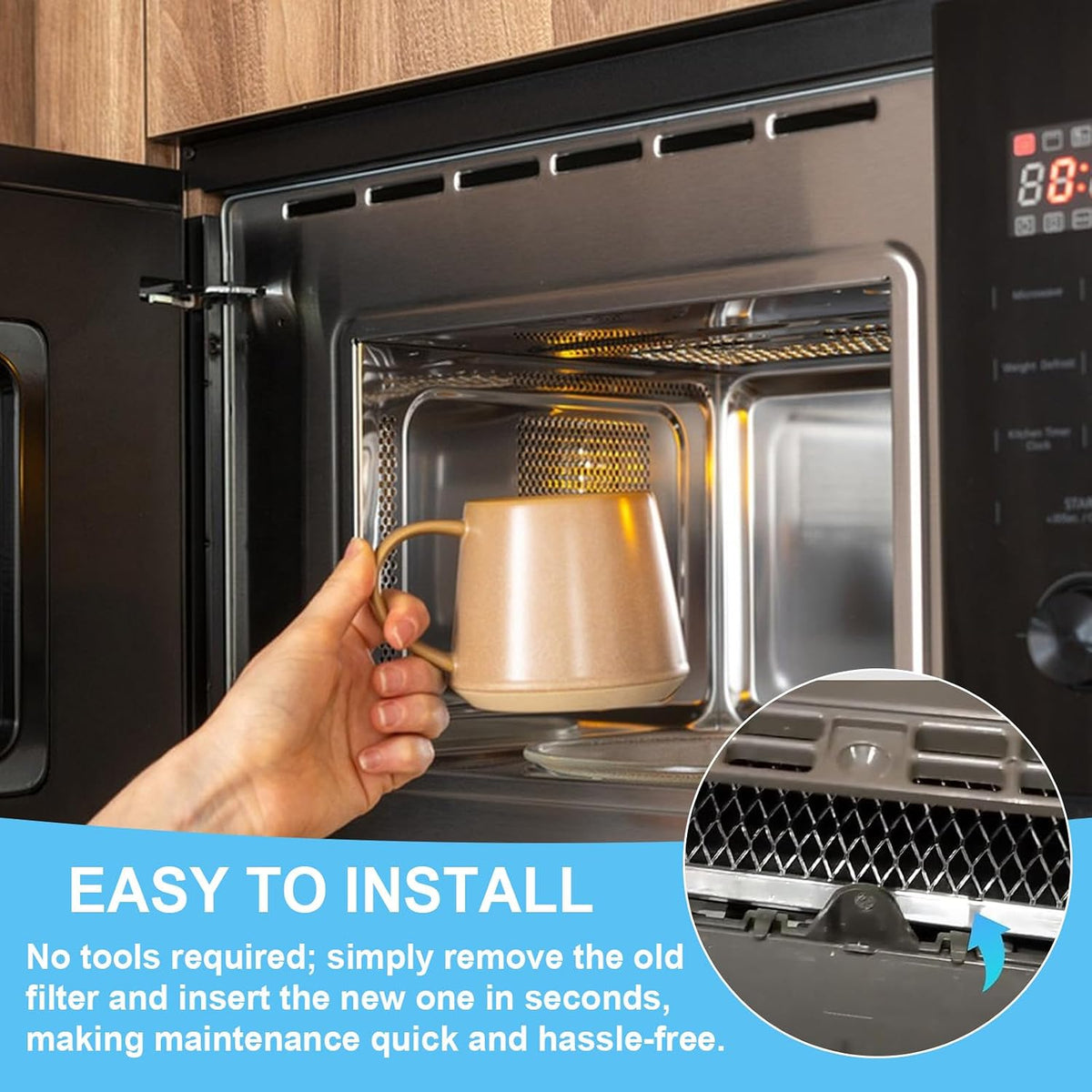 2 PCS Microwave Charcoal Filter Fit for GE Microwave Grease Filter