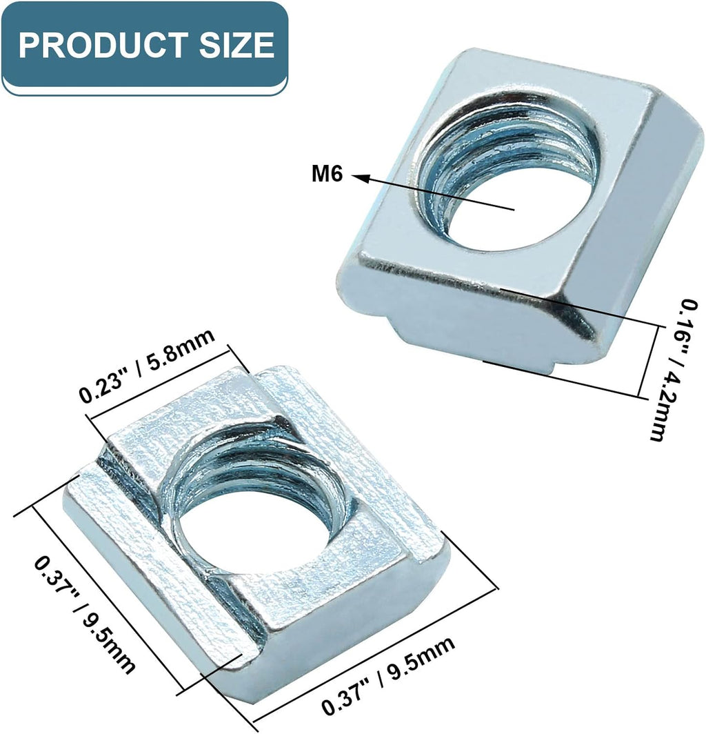 2020 Series M6 T Nuts, 30pcs