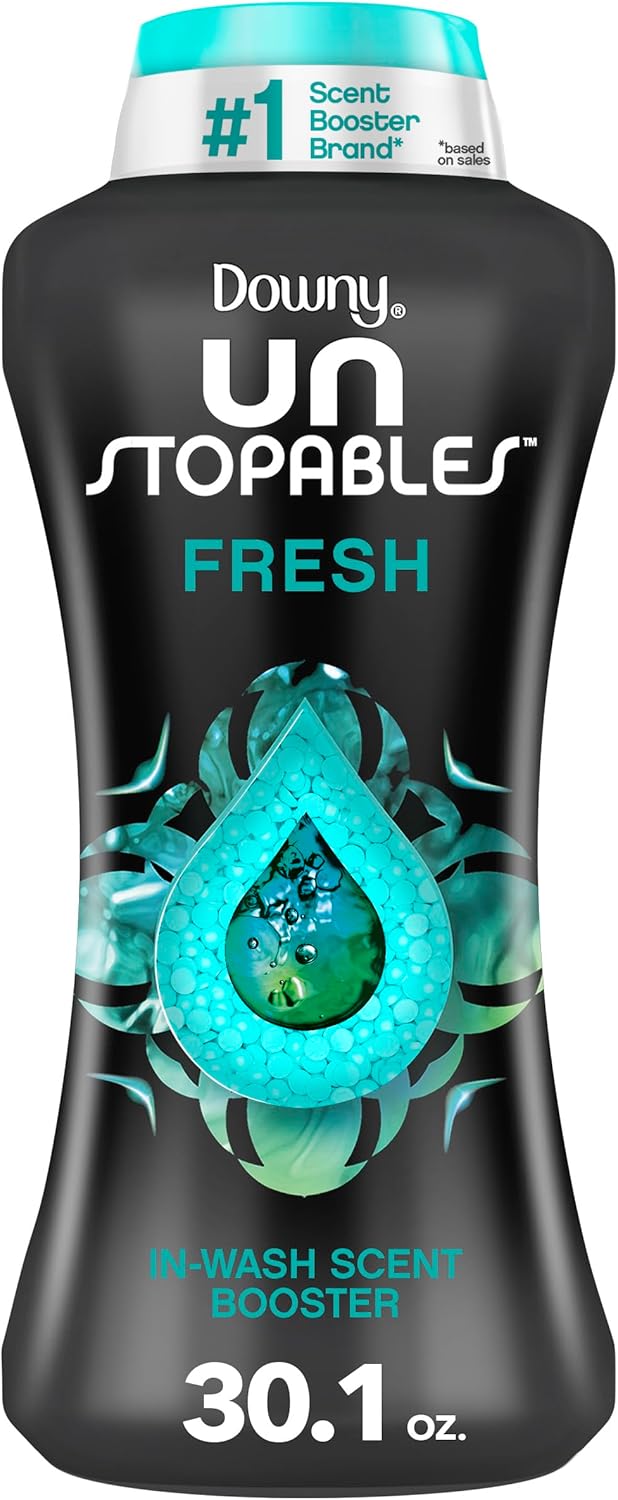 Unstopables In-Wash Scent Booster Beads, Fresh Scent, 30.1 oz, Laundry Beads for Odor Protection, Black