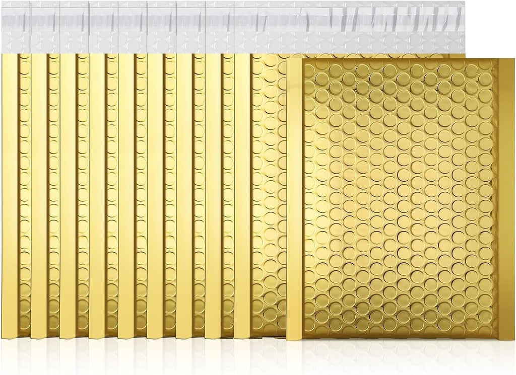 Gold Bubble Mailers 6x10 "50 Pack Durable Metallic Bubble Envelopes