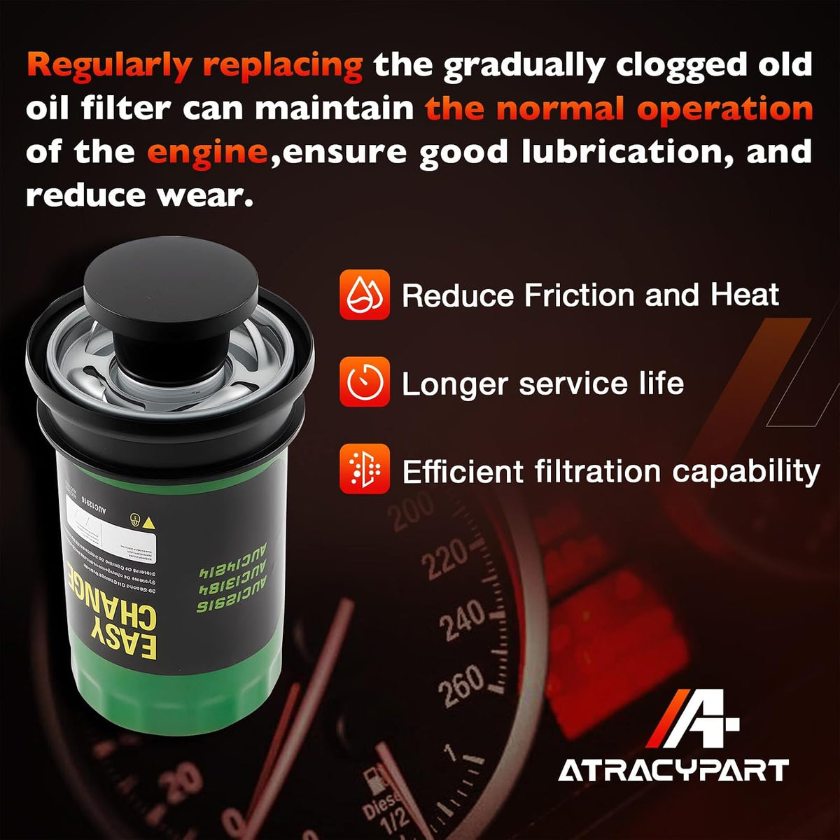 AUC12916 Dry Oil Filter, Fits John Deere 100 Series Oil Change Kit