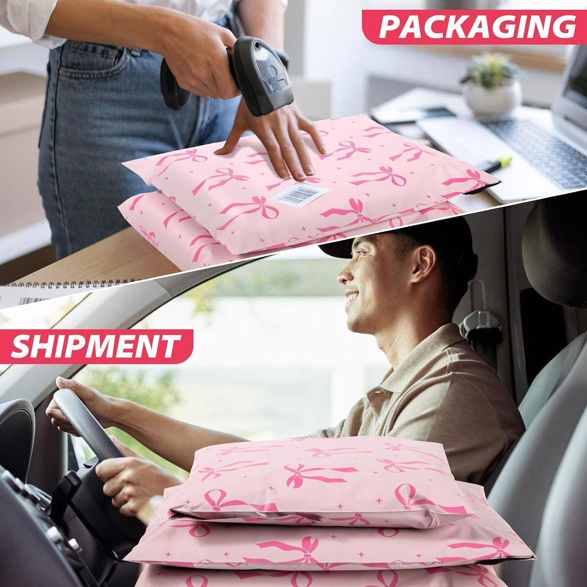 Poly Mailers 10x13, 100PCS Shipping Bags, Self-Sealing Mailers Poly Bags, Mailing Envelopes Bulk, Polymailers