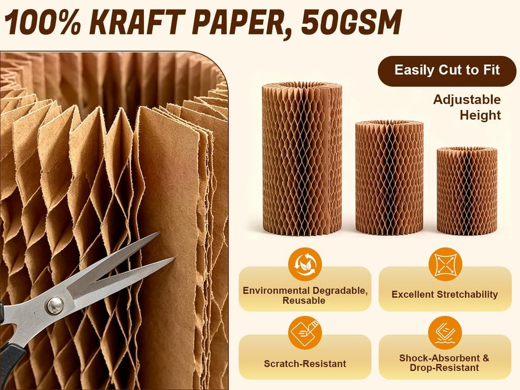 Wine Glass Moving Boxes with Dividers, 2 Pack Glassware Dish Moving Kit, 24 Honeycomb Paper Sleeves Included, Heavy